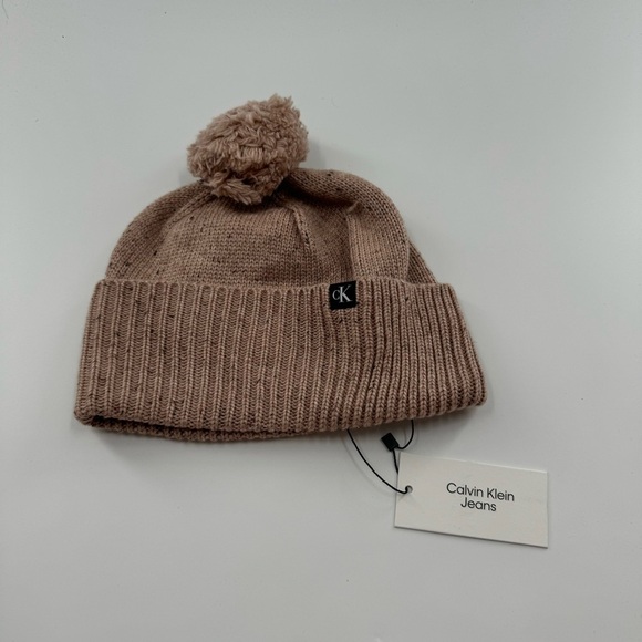Calvin Klein Accessories - Calvin Klein Dust Rose Pink Pom Beanie – NWT, Never Worn